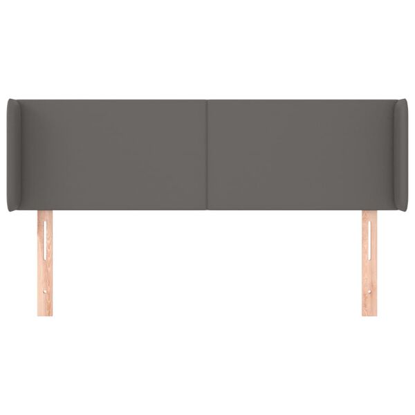 vidaXL sengegavl med kanter 147x16x78/88 cm kunstl&aelig;der gr&aring;