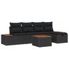 vidaXL Havesofa S&aelig;t med pude 6 pcs Sort Poly rattan