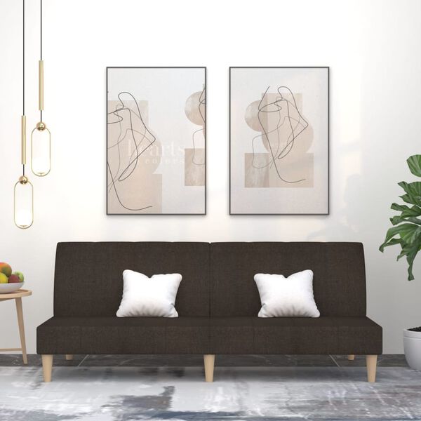 vidaXL 2-personers sovesofa stof m&oslash;rkebrun