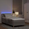 vidaXL LED Box Spring Bed med madras med LED Gr&aring;brun 90 x 190 cm Stof
