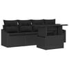 vidaXL Havesofa S&aelig;t med opbevaring 5 pcs Sort Poly rattan