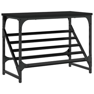 vidaXL skostativ 60x30x45 cm konstrueret tr&aelig; sort