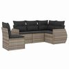 vidaXL sofas&aelig;t 5 dele med hynder polyrattan lysegr&aring;