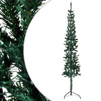 vidaXL kunstigt halvt juletræ med juletræsfod 120 cm smalt grøn