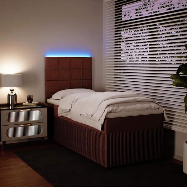 vidaXL kontinentalseng med madras 80x200 cm fl&oslash;jl lyser&oslash;d