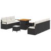 vidaXL Havesofa S&aelig;t 10 stk. Sort polyrattan