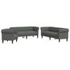 vidaXL Stue Sofa 3 stk. M&oslash;rkegr&aring; Stof