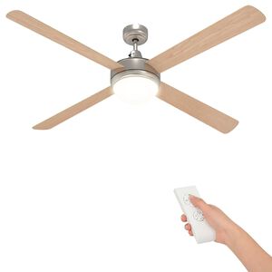 vidaXL Loftfan med lys og fjernbetjening &Oslash; 130 cm Sonoma-eg
