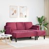 vidaXL Sofa S&aelig;t med pude 2 pcs Vinr&oslash;d Polyester