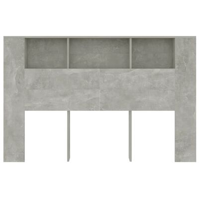 vidaXL sengegavl med opbevaring 160x18,5x104,5 cm betongrå