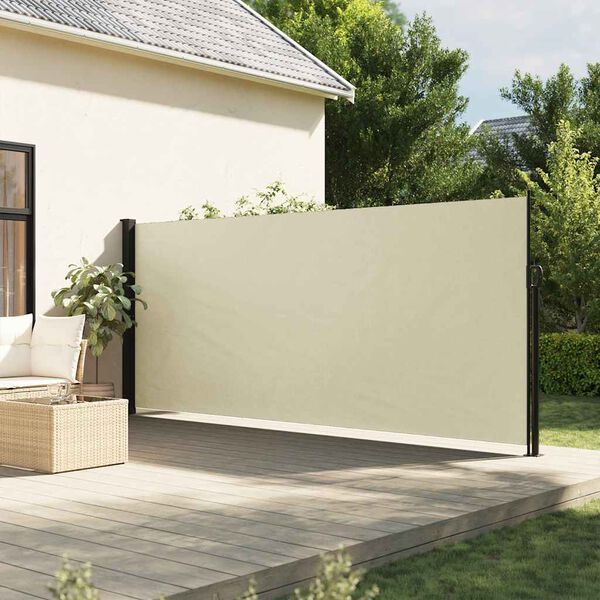 vidaXL sidemarkise 180x300 cm sammenrullelig cremefarvet