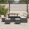 vidaXL Havesofa Sæt med pude 9 pcs Sort Poly rattan