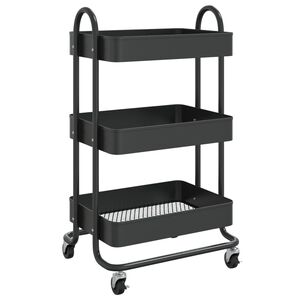 vidaXL vogn med 3 hylder 43x34x79 cm st&aring;l