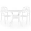 vidaXL bistrosæt 3 dele støbt aluminium hvid