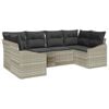 vidaXL Havesofa S&aelig;t 6 stk. Lysegr&aring; polyrattan