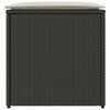 vidaXL Pude kasse med opbevaring Sort 50 x 50 x 50 cm polyrattan