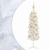 vidaXL Kunstigt slankt juletr&aelig; med julekugle 150 cm 150 LED'er