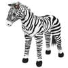 vidaXL st&aring;ende t&oslash;jdyr zebra plysstof XXL sort og hvid