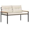 vidaXL Udend&oslash;rs b&aelig;nk 2 -Seater 116 x 67,5 x 72 cm polyrattan Cremehvid