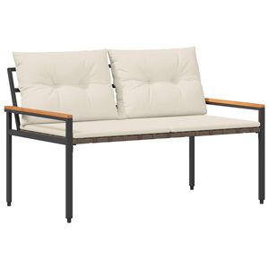 vidaXL Udend&oslash;rs b&aelig;nk 2 -Seater 116 x 67,5 x 72 cm polyrattan Cremehvid