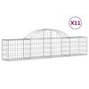 vidaXL buede gabionkurve 11 stk. 200x30x40/60 cm galvaniseret jern