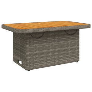 vidaXL havebord 90x55x71 cm polyrattan og massivt akacietræ grå