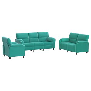 vidaXL Sofa S&aelig;t 3 pcs Turkis Fl&oslash;jl