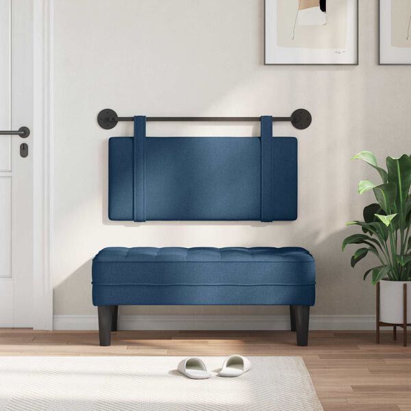 vidaXL H&aelig;ngende Hovedgavl V&aelig;gmonteret Bl&aring; 100 x 55 x 5 cm Stof