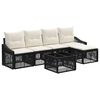 vidaXL Havesofa S&aelig;t 6 stk. Sort polyrattan