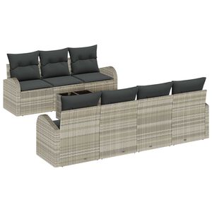 vidaXL Havesofa S&aelig;t Lysegr&aring; 55 x 55 x 37 cm polyrattan
