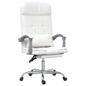 vidaXL kontorstol med massagefunktion kunstl&aelig;der hvid