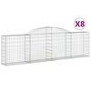 vidaXL buede gabionkurve 8 stk. 300x30x80/100 cm galvaniseret jern