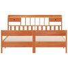 vidaXL seng med reol uden madras 200x200cm massivt fyrretr&aelig; gyldenbrun