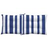 vidaXL stolehynder m. lav ryg 4 stk. oxfordstof striber bl&aring; og hvid