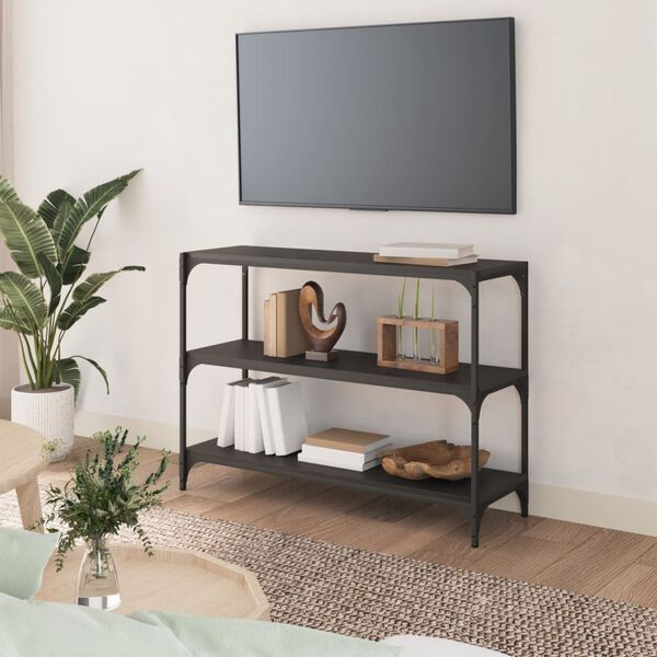 vidaXL bogreol 100x33x70,5 cm konstrueret tr&aelig; og st&aring;l sort