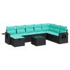 vidaXL sofas&aelig;t til haven 9 dele med hynder polyrattan sort