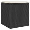 vidaXL havestole med hynder 2 stk. 40x40x43 cm polyrattan sort