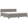 vidaXL Box spring seng med LED-lysstrimler Gr&aring;brun 200 x 200 cm Stof