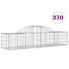 vidaXL buede gabionkurve 30 stk. 200x50x40/60 cm galvaniseret jern