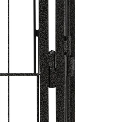 vidaXL 16-panels hundegård 100x50 cm pulverlakeret stål sort
