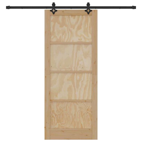 vidaXL Skydedør ORKDAL Brun 86 x 211 cm Massiv fyrretræ