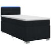 vidaXL Box Spring Seng med Madras og LED Sort 90 x 200 cm Stof