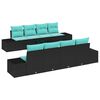 vidaXL Havesofa S&aelig;t 9 stk. Sort og turkis polyrattan
