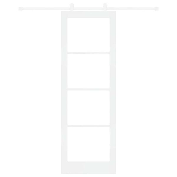 vidaXL Skyded&oslash;r ORKDAL Hvid 78 x 232 cm Massivt fyrretr&aelig; og glas