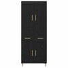 vidaXL Highboard med skuffe Sort eg 69,5 x 34 x 180 cm Konstrueret tr&aelig;