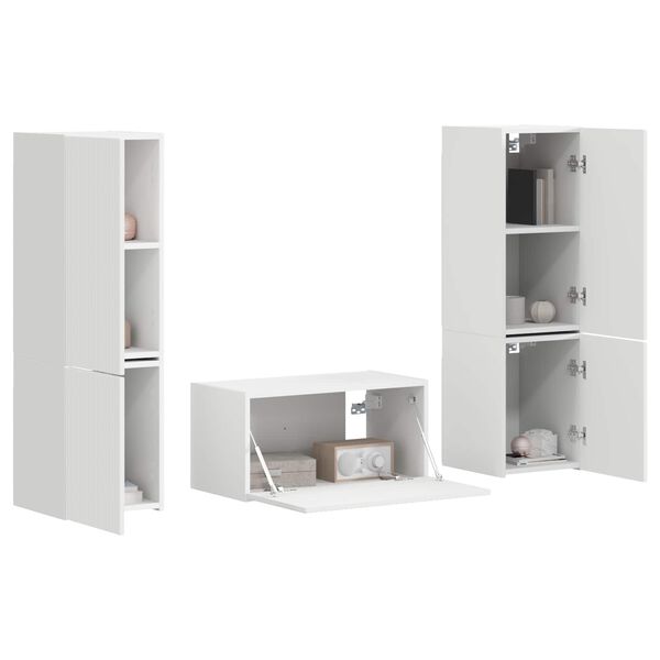 vidaXL TV-m&oslash;bels&aelig;t 5 pcs Hvid Konstrueret tr&aelig;