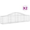 vidaXL buede gabionkurve 2 stk. 200x30x40/60 cm galvaniseret jern