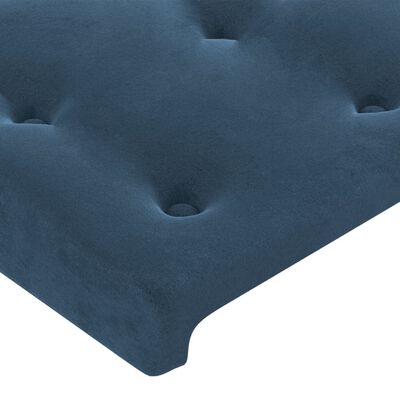 vidaXL sengegavl med kanter 83x16x78/88 cm fløjl mørkeblå