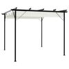 vidaXL pergola med tilbagetr&aelig;kkeligt tag 3x3 m st&aring;l cremefarvet
