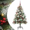 vidaXL Kunstigt juletr&aelig; Gr&oslash;n og hvid 150 cm PVC og metal og plast